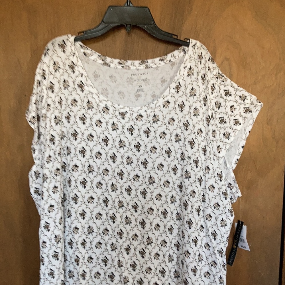 Preswick & Moore floral print top soft material w stretch 3X - Picture 6 of 14